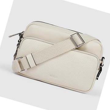 Men's Ecco Textureblock Camera Shoulder Bags White | SG 789RVD